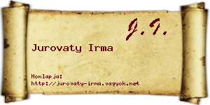 Jurovaty Irma névjegykártya